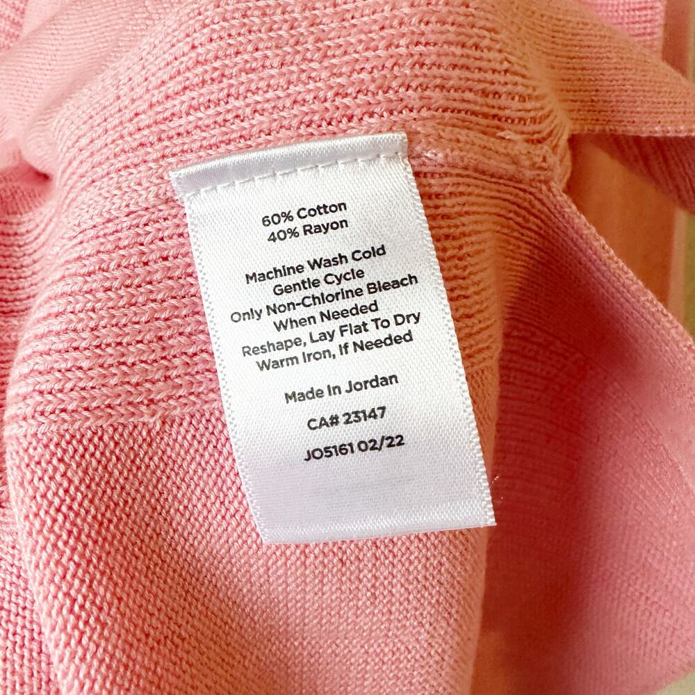 NWT Talbots Women's Pink Cardigan Large Cotton Rayon sz L - Picture 6 of 6
